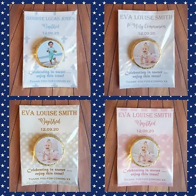 £0.99 • Buy Personalised Chocolate Photo Christening Baptism Holy Communion Favours