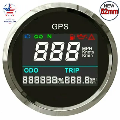 52mm Waterproof GPS Digital Speedometer LCD Odometer Gauge Boat Marine Car Truck • $66.49