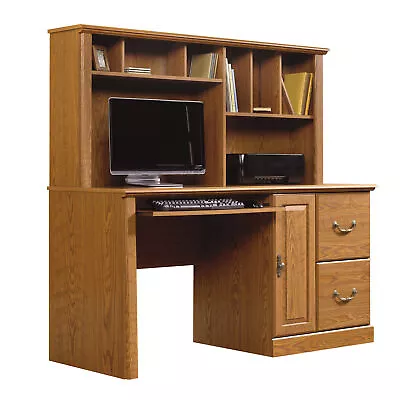 Sauder 401354 Orchard Hills Computer Desk W/hutch Carolina Oak® Finish • $365.99