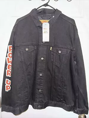 Levi's Super Mario Bros Black Denim Trucker Jacket Nintendo Men's Size ￼2xl • $100