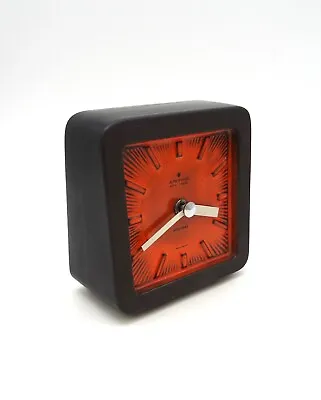 Very Rare Mid Century 70s Vintage Pop Art Orange Fat Lava  Desk Clock Junghans • $658.02