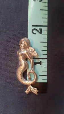 Vintage Cast Pewter Mermaid Pin/pendant 1.75 In Long • $9