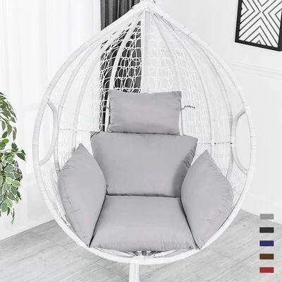 $36 • Buy Hanging Egg Chair Swing Chair Cushion Patio Garden Pad Basket Chair Seat +Pillow