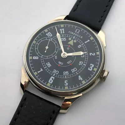 Big Swiss Mechanical Mens Military Marriage Wristwatch OMEGA Aviator Pilots WW2 • £400.79