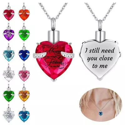 Cremation Jewelry Urn Necklace For Ashes Memorial Keepsake Necklaces Pendant • $9.95