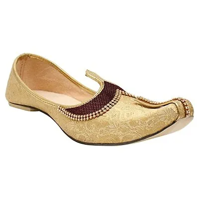 Mens Jutti Wedding Mojari Khussa Indian Ethnic Flat Nagra Shoe US Size 8-12 GOBK • £30.50