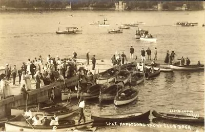 8  X 10  Photo 1910 Photo Lake Hopatcong Yacht Club Dock Postcard Showing People • $16.95