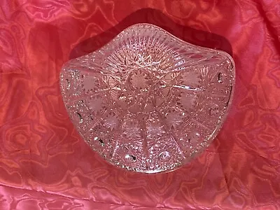 Crystal Czech Bohemian Shell Shaped Trinket Box In Queen Lace Pattern Gift Box • $23