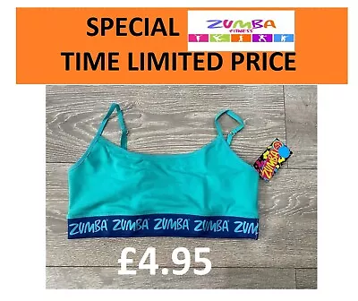 Zumba Green Blue Strappy Sports Bra Top Fitness Gym Spaghetti Strap Dance • £4.95