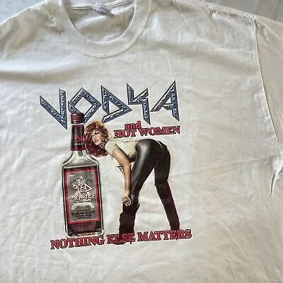 Vintage Russian Red Menace Vodka Nothing Else Matters White Size 2XL NWOT • $23.99