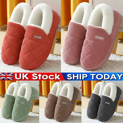 £9.99 • Buy Ladies Womens Memory Foam Wide Fit Slippers Fur Ankle Boots Winter Warm Shoes