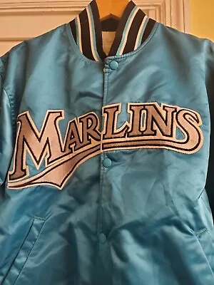 Vintage 1993 Starter Miami Marlins MLB Satin Jacket Men’s L Inaugural Season USA • $300