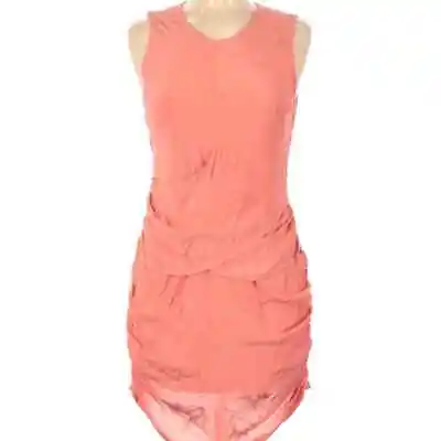 Maurie & Eve Pure Silk Dress Peach Sleeveless Flowing Sheath Romantic Delicate M • $38.95