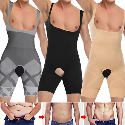 Mens Shapewear Slimming Bodysuit Full Body Shaper Fajas Compression Para Hombres • $4.79