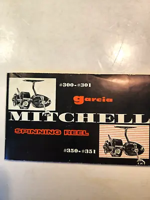 Garcia Mitchell Spinning Reel Book Manual. #300-#301. #350-#351. • $5