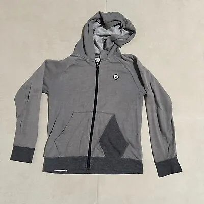 Boys Volcom Full Zip Hoodie Sweatshirt Size Small Light & Dark Gray Lightweight • $20