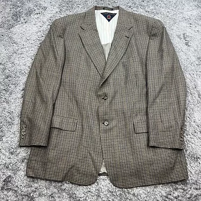 Vintage Tommy Hilfiger Blazer Men 48R Herringbone Check Wool Tweed Sport Coat • $42