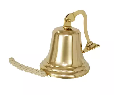 Brass Ship 6  Bell Wall Pub School Hanging Dinner Wall Hanging Mounted Fixing • £24.99
