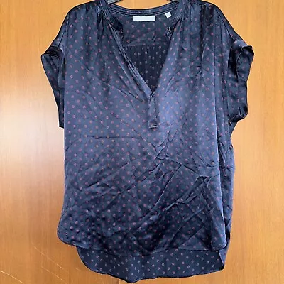 Vince Women's Blouse Size XL Navy Blue Silk • $40