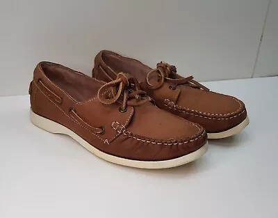 Fat Face Size 3.5uk Eur37 Womens Girls Boys Brown Nubuck Deck Boat Comfort Shoes • £17.99