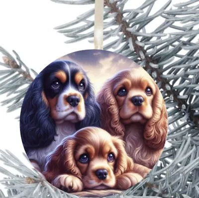 Cocker Spaniel Dog Hanging Bauble Gift Present Decoration Christmas • £8.50