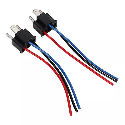 2x H4 Male Socket Connection Cable Headlight Socket Connector Wiring Harness • $8.59