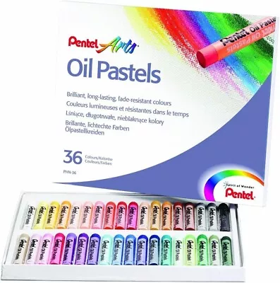 Pentel Oil Pastels Quality - Artists Pastels Sticks - Pack Of 36 Vivid Colours • £6.49