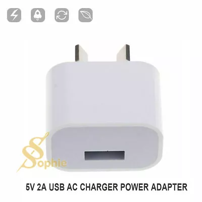 Universal Travel 5V 2A USB AC Wall Home Charger Power Adapter AU Phone Plug • $6.95