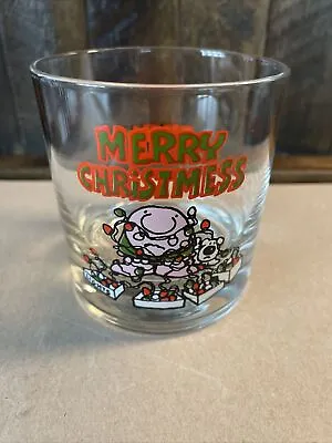 $12 • Buy Ziggy Christmas Glass Barware Holiday Tom Wilson Vintage 1980 Christmess Lights