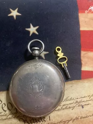 1876 Elgin LEADER 7J 17s Model 1 Grade 59 Key Wind/set Pocket Watch RUNS SLOW. • $75