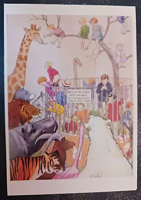 Vtg Postcard Margaret Tarrant BRITISH CHILDREN PLEASE FEED Zoo Art Unposted • $9.95