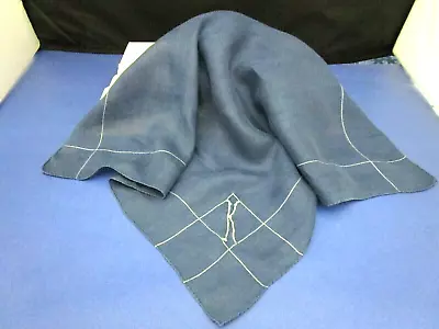 Vintage Men Handkerchief Monogram (K) Blue 16x16 Inches • $12.99