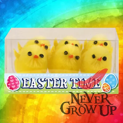 Mini Yellow Or Multicolour Fluffy Plush Easter Chicks - Bonnet Decoration • £1.95