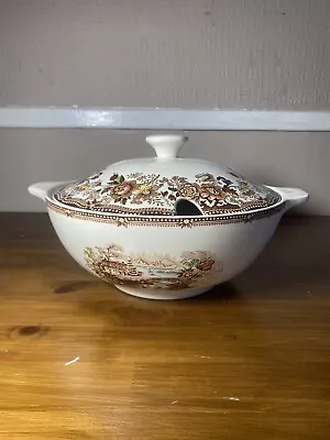 Antique Alfred Meakin Burns Soup Vase Tureen With Laddle Cut Out In Brown Beige • £20