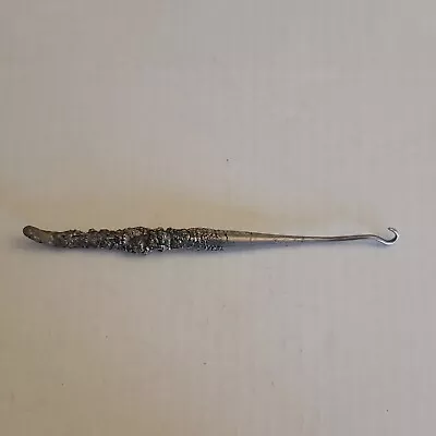 Rare Antique Shoe Button Hook 7.5  Long Unknown Metal Handle Silver Tone • $15.90