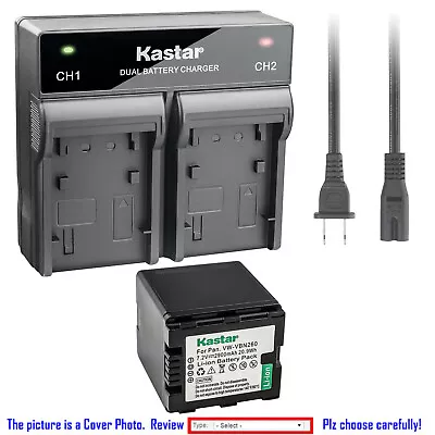 Kastar Dully Decoded Battery AC Rapid Charger For Panasonic VW-VBN260  VBN260 • $15.99