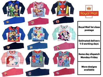 £4.99 • Buy Official Character Pyjamas Pajamas Pjs Girls Boys Kids Toddlers 1 2 3 4 5 6 7 8