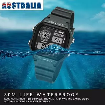 Unisex Digital Watch Luminous Men's Casual Alarm Sports Wristwatch Waterproof • $14.45