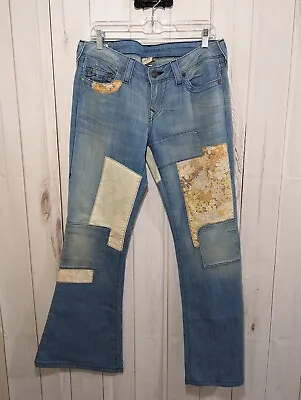 True Religion Carrie Vintage Y2K Rare Patchwork Bell Jeans 31 • $65