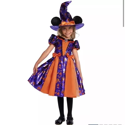 NEW! Disney Store Minnie Mouse Witch Halloween Costume & Hat For Girls Size 5/6 • $45