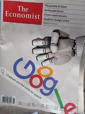 The Economist Magazine February 11th -17th 2023 Google  And Chatbots And The... • $11