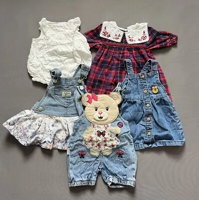 Newborn Baby Girl Clothes Bundle 3-6 Months Outfits First Size Dresses Dungarees • £12.99