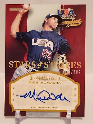 2013 Panini USA Baseball Champions Michael Wacha Auto /709 Stars & Stripes • $4.99