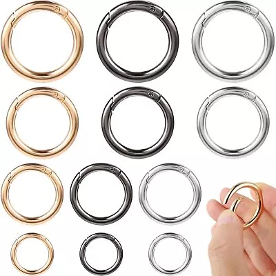 12 Pcs Spring O Rings Metal Round Rings Round Snap Clip Keychain Buckle • $10.99