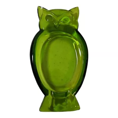 Vintage MCM Viking Glass Green Owl Ashray Mid Century Modern • $35