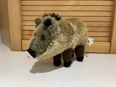 Wildlife Artists Inc. Wild Pig/Boar 8  Long Plush Stuffed Animal Smoke-Free • $9.50