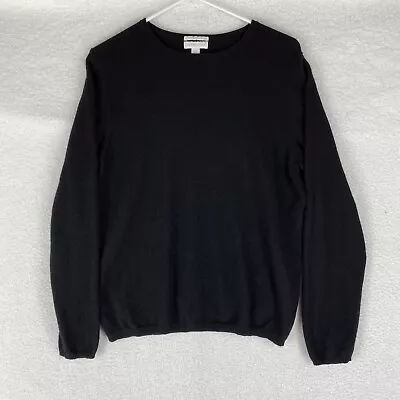 Charter Club 100% 2-ply Cashmere Black Crew Neck Sweater Womens Size L • $24.88