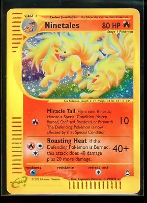 Ninetales H19/H32 Aquapolis Holo Rare Pokemon Card • $89.99