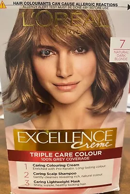 L'Oreal Paris Excellence Creme Permanent Hair Dye 7 Natural Dark Blonde • £13