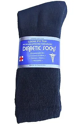 Diabetic BLACK CREW Circulatory Socks Health Men’s & Women's  Cotton ALL SIZE • $6.49